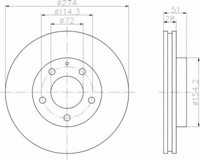 HELLA PAGID 8dd355105081 -  Тормозной диск